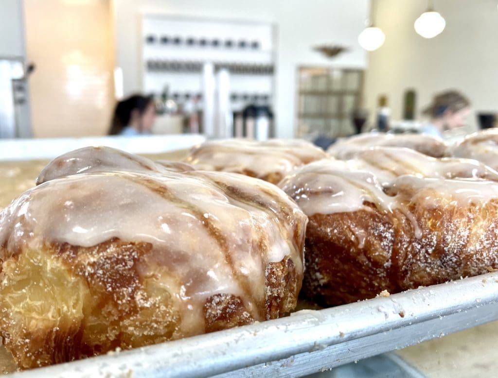 A tray of fresh honey glazed cronuts at Parlor Doughnuts Lake Worth location - the company's first in Texas. Photo by Courtney Dabney.