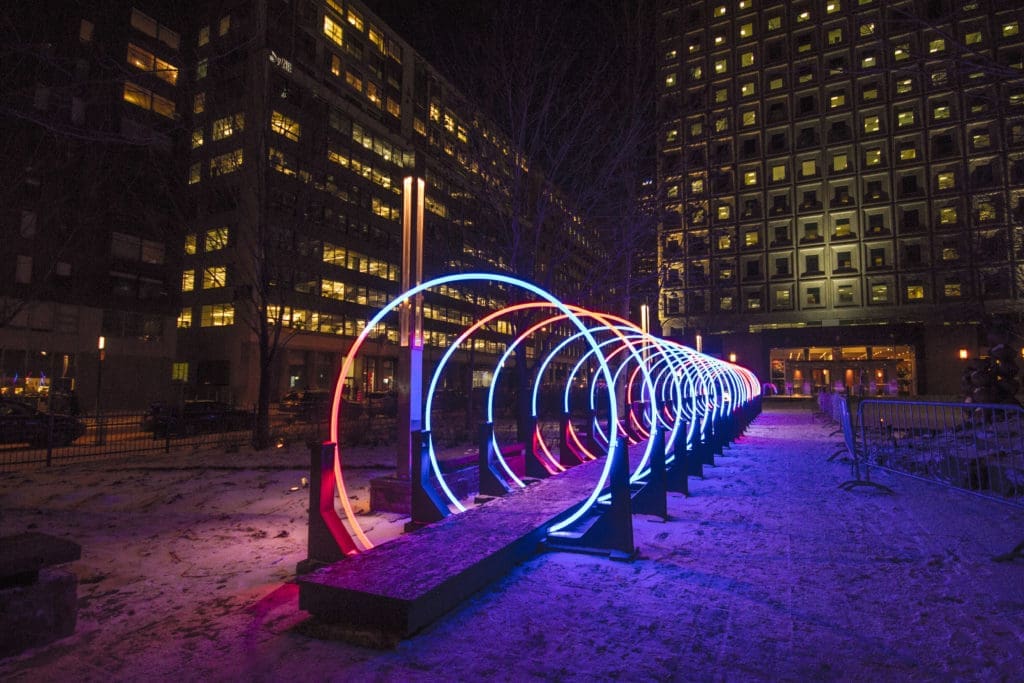"Passage" is an immersive artwork that made its Texas debut at Dallas' Main Street Garden in Downtown Dallas.