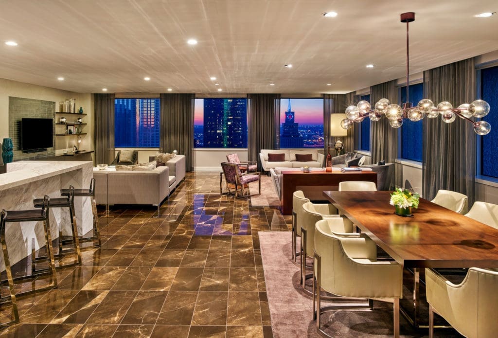 The Presidential Suite at The Westin Dallas Downtown.