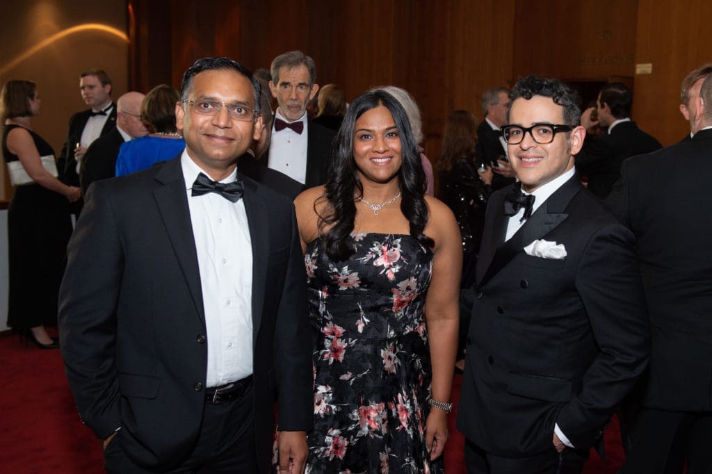 Manish Kumar, Swathi Balaji, Mario Gudmundsson at the Houston Symphony Opening Night Concert & Dinner (Photo by Wilson Parish)