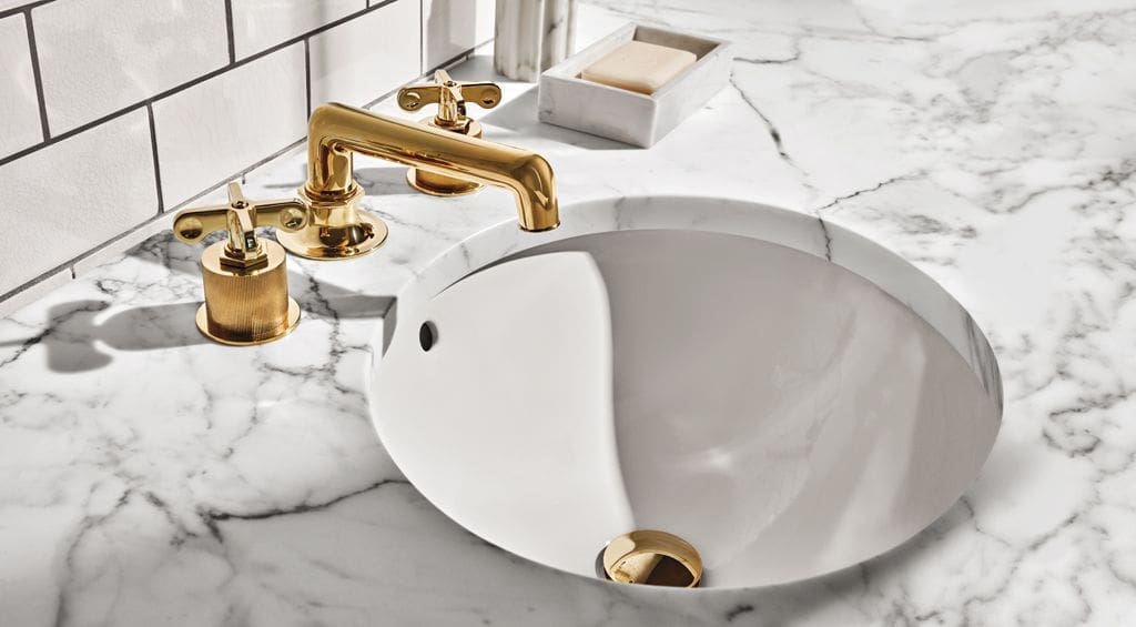 The Henry line from Waterworks adds traditional elegance and function to your bathroom.