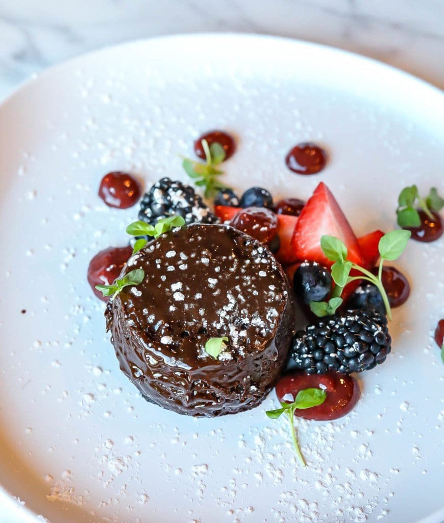 Warm chocolate cake is just one of the new sweets on Ascension's evening menu.