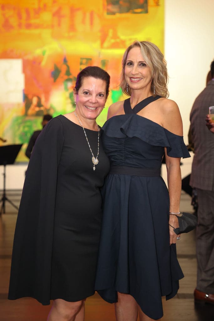 Monique Lodi, Daniela Balzano-Hull at the De Beers Jewellers celebration of its Reflections of Nature collection at The Menil Collection. (Photo by Johnny Than)
