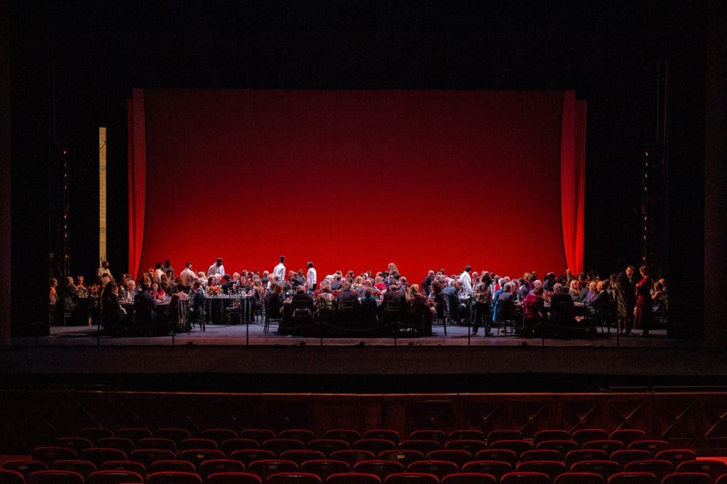 The on-stage dinner following the Margaret Alkek Williams 'Jubilee of Dance' at Wortham Theater. (Photo by Wilson Parish)