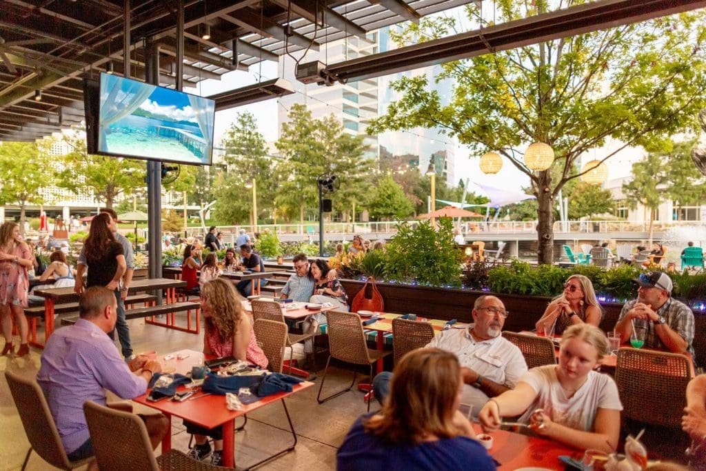 Suburban Yacht Club offers al fresco dining on a covered patio at Granite Park. (Courtesy)