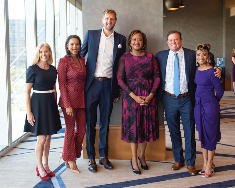 Luncheon Co-Chair Jan Osborn, ProtectHER Award recipients Jessica and Dirk Nowitzki, NFNL CEO Bianca Davis, Honorary Chair Charlie McKinney, Luncheon Co-Chair Trina Terrell-Andrews (Photo by Tamytha Cameron)