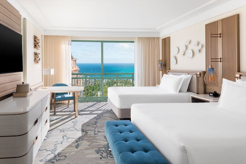 A recently renovated room in the Atlantis' iconic Royal Towers.