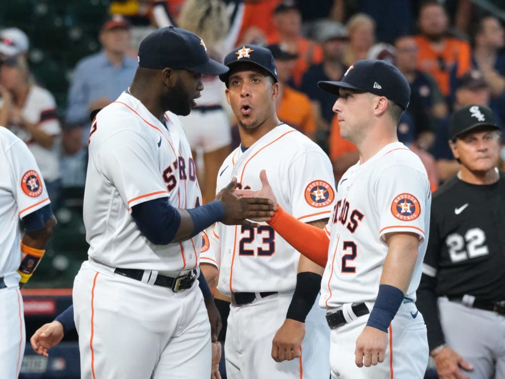 Yordan Alvarez can do some things that makes even other Major Leaguers like Michael Brantley go "Wow." (Photo by F. Carter Smith)