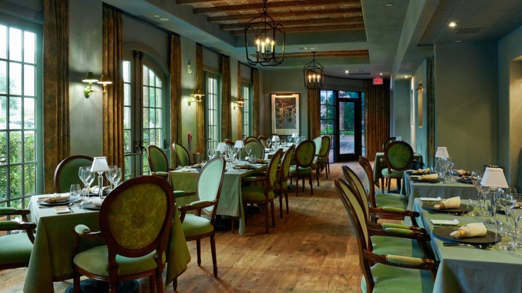Following a vibrant makeover, Ristorante Alba brings elegant Northern Italian flavors to Hotel Granduca. Note the new entrance in the distance.
