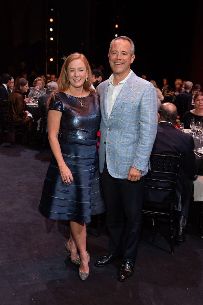 Allison & Troy Thacker at the Margaret Alkek Williams 'Jubilee of Dance' on-stage dinner.  (Photo by Wilson Parish)