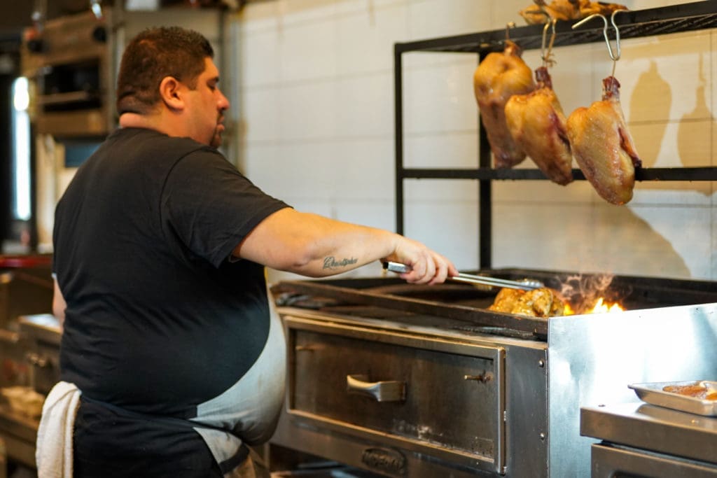 Chivos chef Thomas Bille is already hard at work. (Photo by Dylan McEwan)