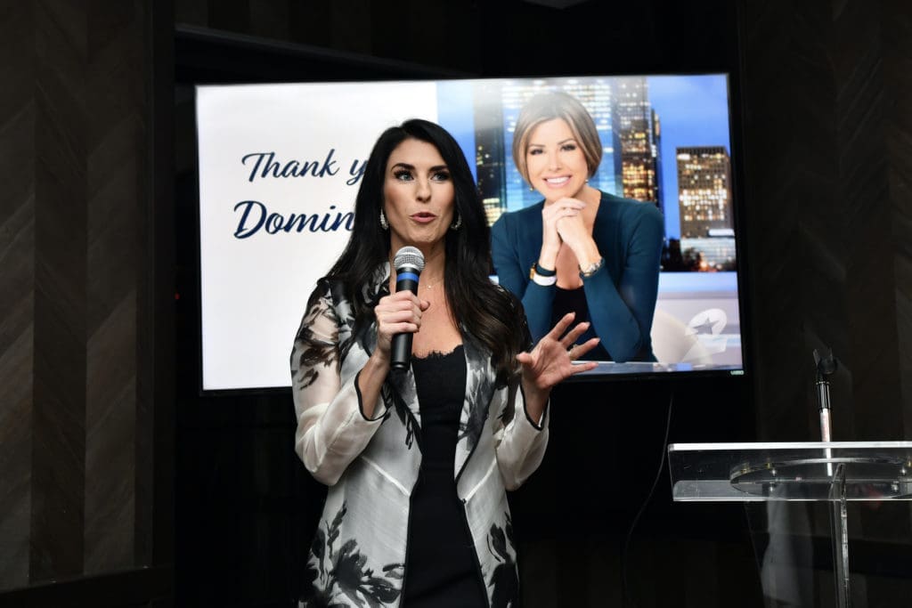 KRPC Channel 2 news anchor Christine Noël at the Dominique Sachse departure party hosted by Steak 48.