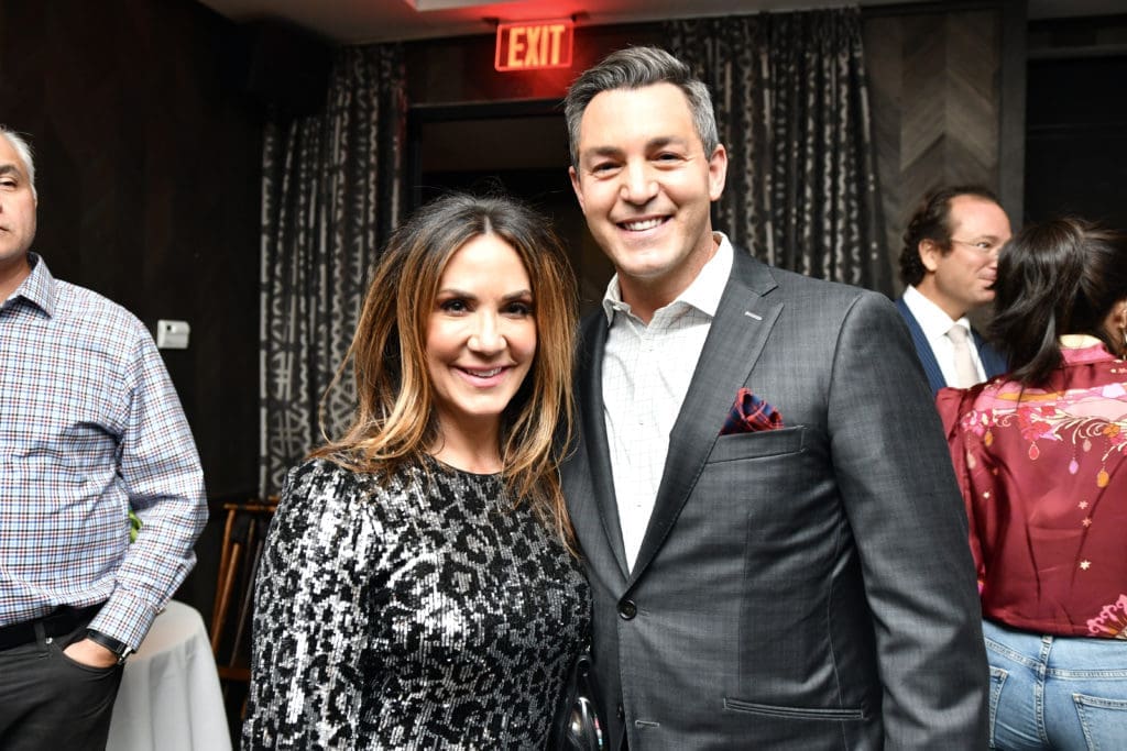 KPRC Channel 2's Courtney Zavala and Andy Cerota at the Dominique Sachse departure party hosted by Steak 48.