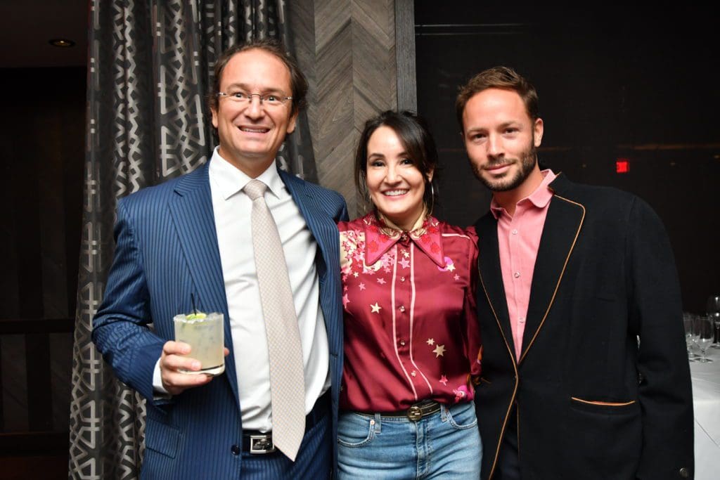 Dr. Forrest Roth, Amy Johnston, Oliver Halkowich at the Dominique Sachse departure party hosted by Steak 48.