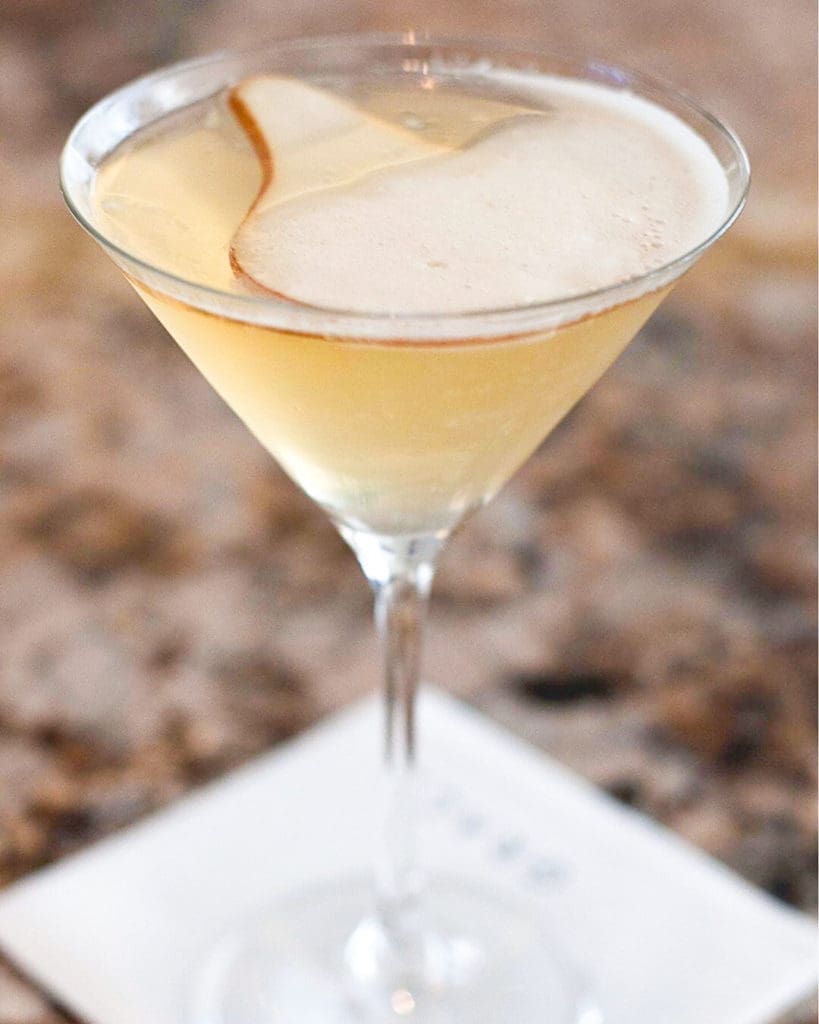 The Bosc Pear Martini is a modern twist with plenty autumn appeal at Grace Restaurant.