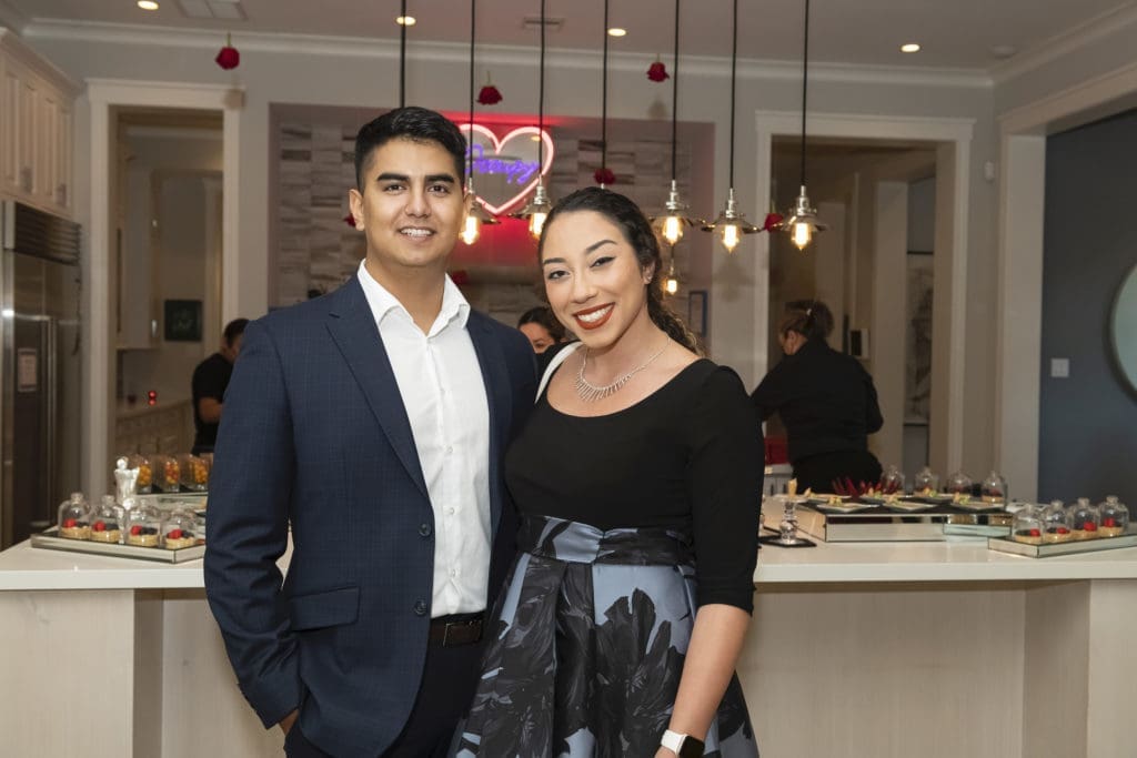 Jordan Casillas, Lameese Taha at the Houston Arts Alliance gala preview party. (Photo by Anthony Rathbon)