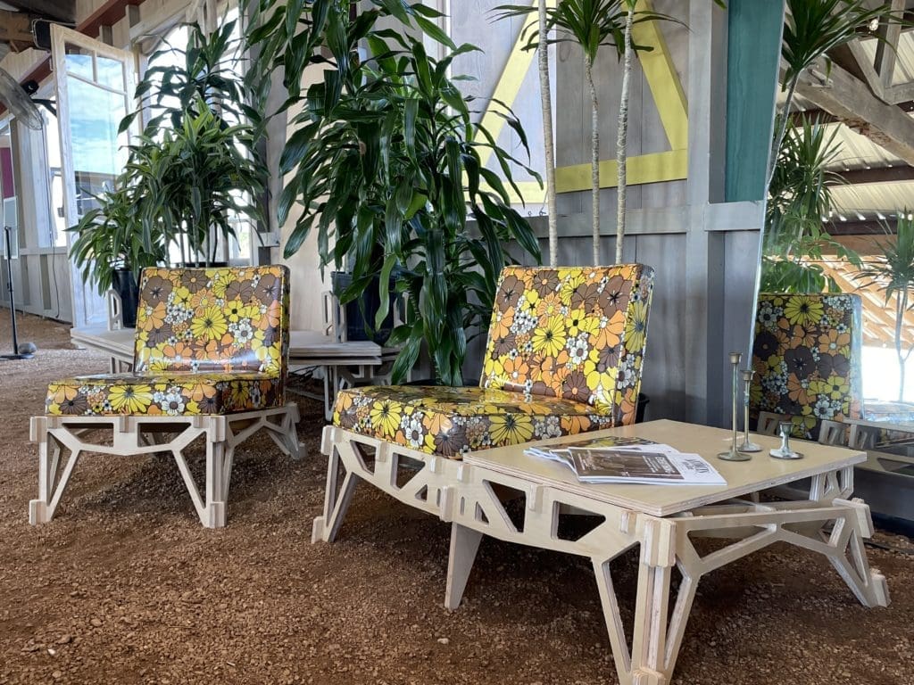 Comfy seating, reserved parking and clean bathrooms are among the perks of the VIP Experience at The Halles in Round Top.