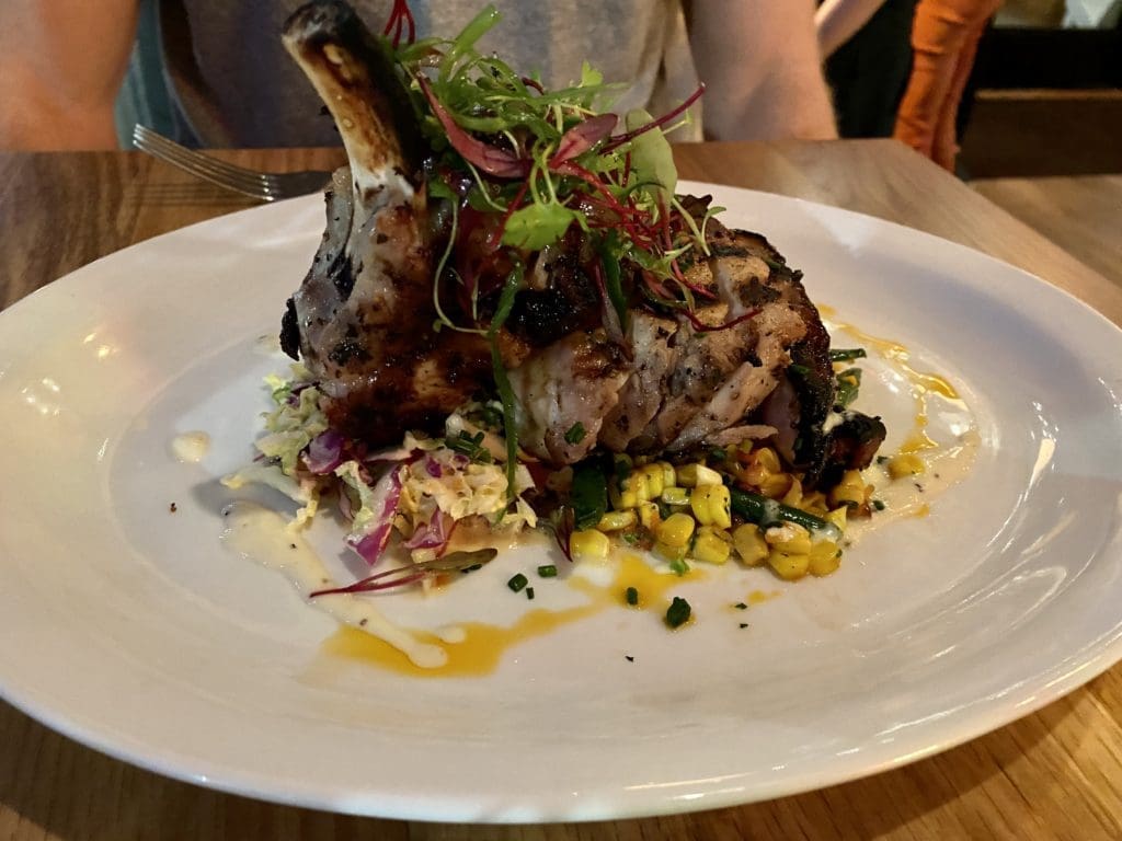 Another great dish is the Low Country Pork Chop at National Anthem. (Photo by Megan Ziots)