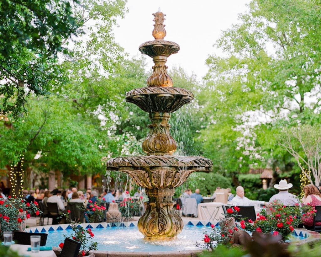 The central fountain at Joe T. Garcia's, where brunch dreams come to life.