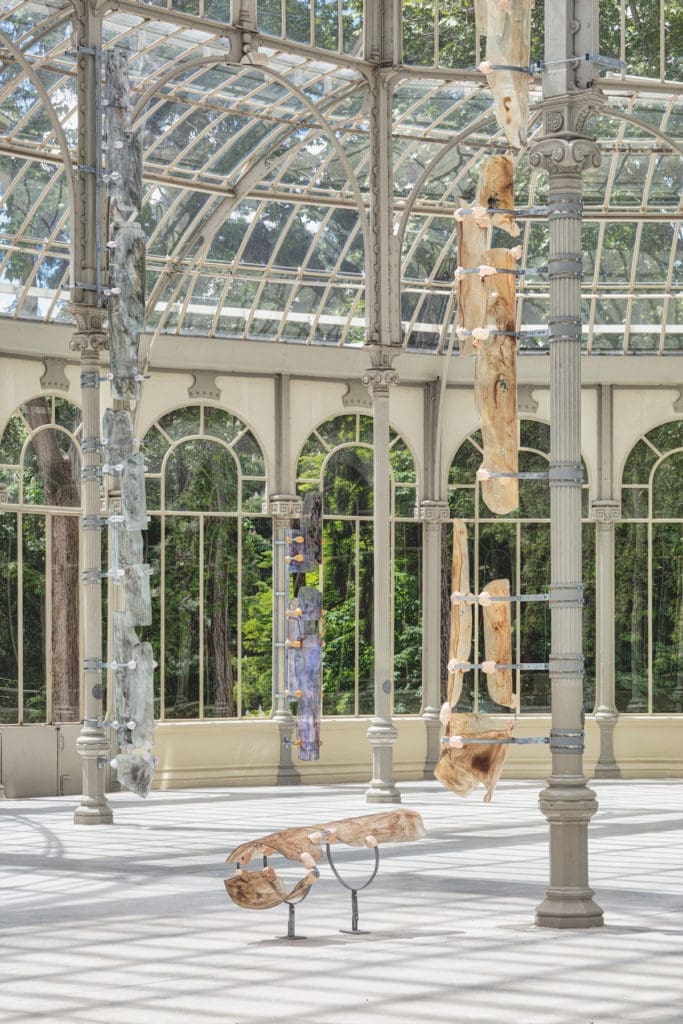 Nairy Baghramian's "Dwindlers," 2018, at the Marian Goodman Gallery in Paris. (photo by Rebecca Fanuele)