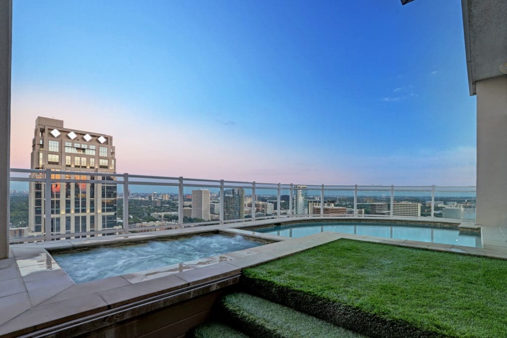 Pool with a view in The Astoria penthouse. (Photo by TK Images)