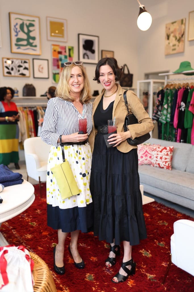 Jody Israelsky, Gail Rubin at the Frances Valentine opening in River Oaks District.  (Photo by Quy Tran)