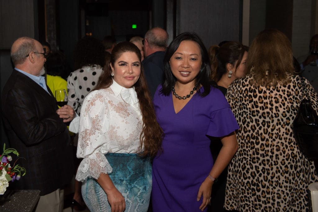 Irma Brindis, Maya Shay at the AVDA annual dinner, held at Potente. (Photo by Wilson Parish)