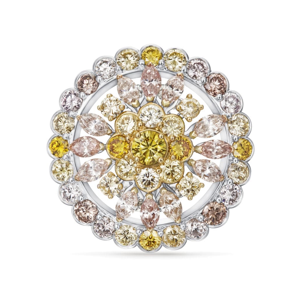 Radiance yellow medallion from De Beers Jewellers' Reflections of Nature collection. (Photo by Johnny Than)