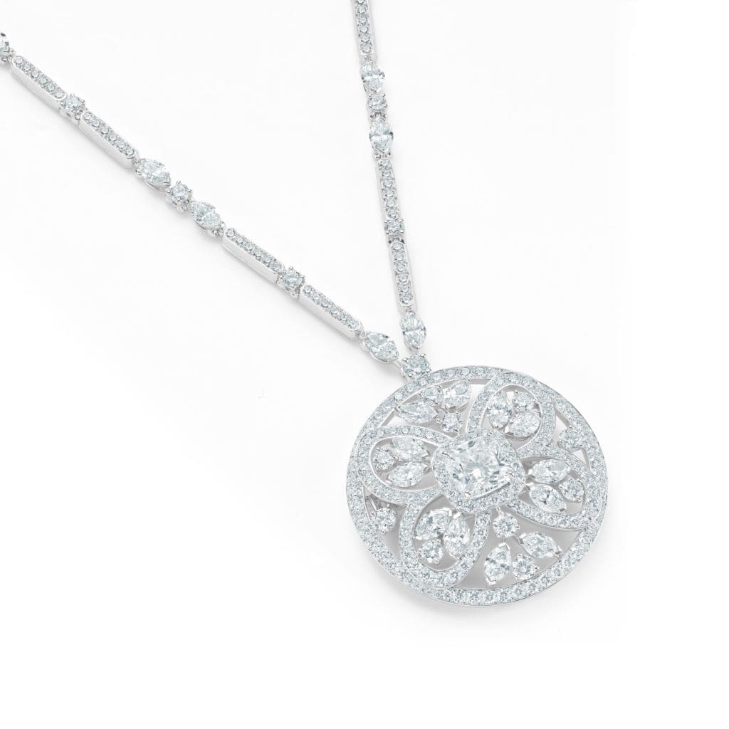 Ellesmere Treasure bow medallion from De Beers Jewellers' Reflections of Nature collection. (Photo by Johnny Than)