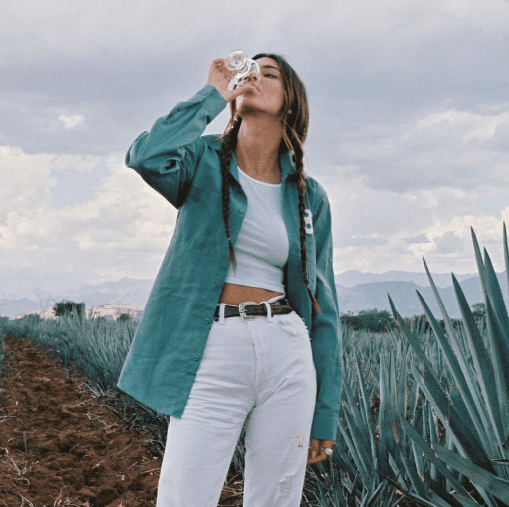 Kendall Jenner promoting her 818 Tequila on Instagram. 