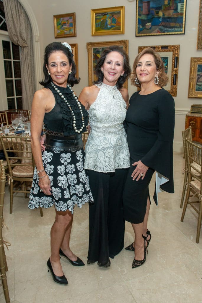 Sylvie Crum, Monica Plangman, Sima Sawaf at The American Hospital of Paris Foundation dinner. (Photo by Jacob Power)