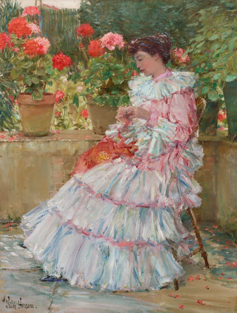 Childe Hassam’s "Geraniums," 1888-1889 (courtesy of Christie's)