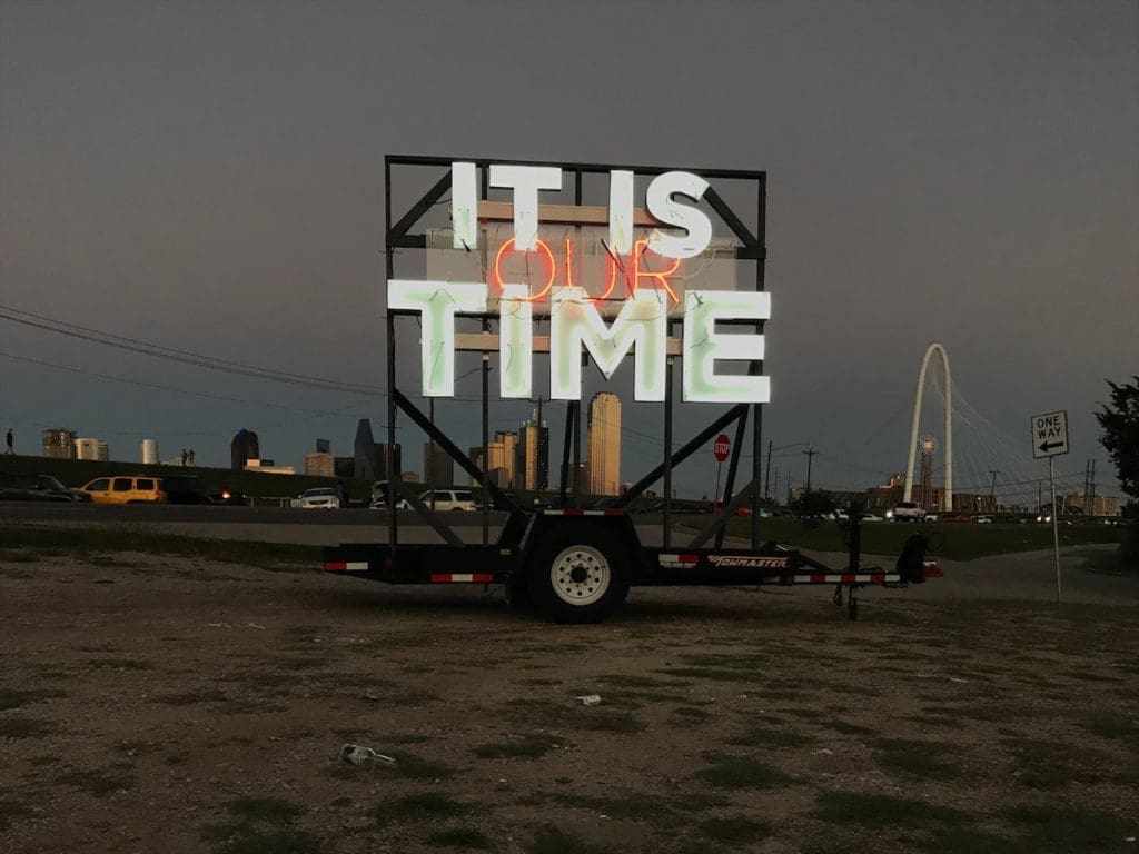 Alicia Eggert’s "IT IS TIME," 2020, at Liliana Bloch Gallery