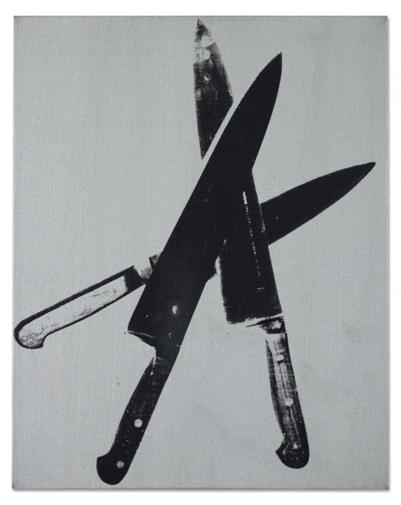Andy Warhol's "Knives," 1981-1982, at Bastian Gallery