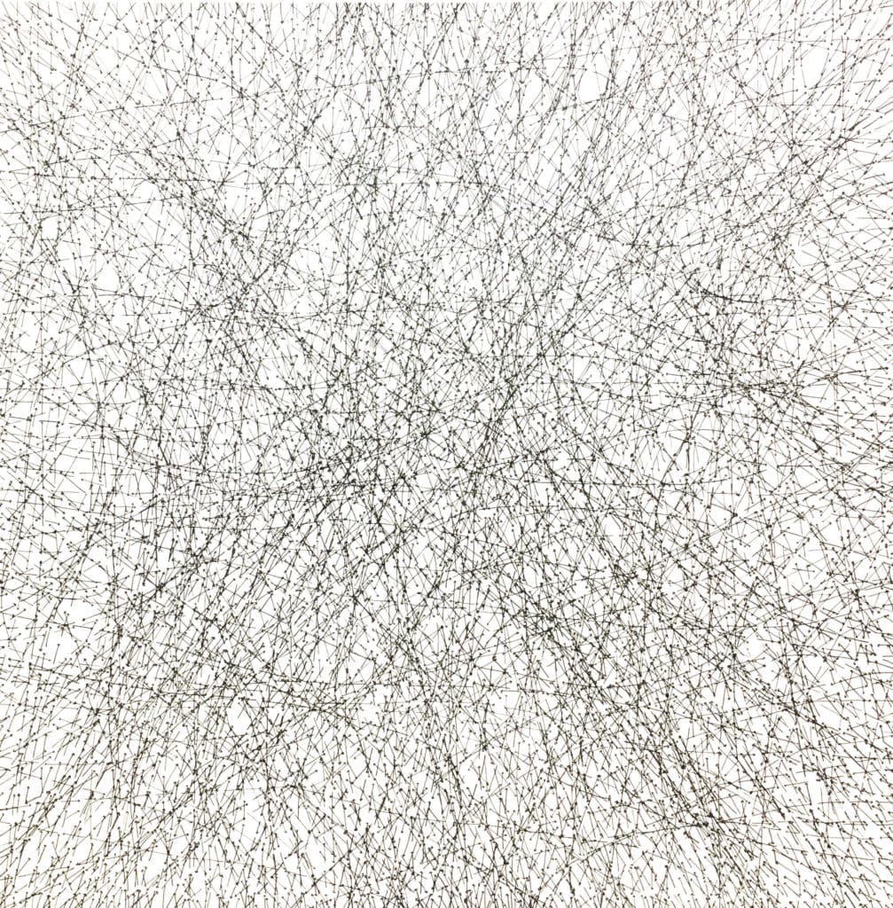 Italian talent Andrea Bianconi's ink on canvas, "Prisoner of Love," 2019, Lot 11 in the Rothko Chapel Benefit Auction