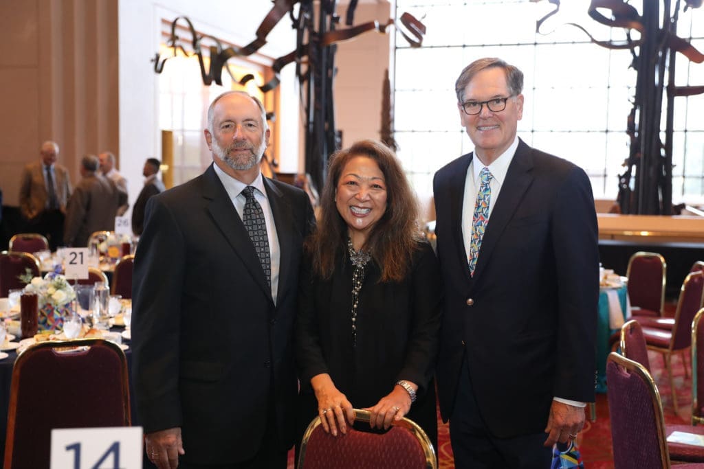 Brian & Shirley Colona, Jim Nicholas at the YES Prep Leading Houston Forward luncheon. (Photo by Priscilla Dickson)
