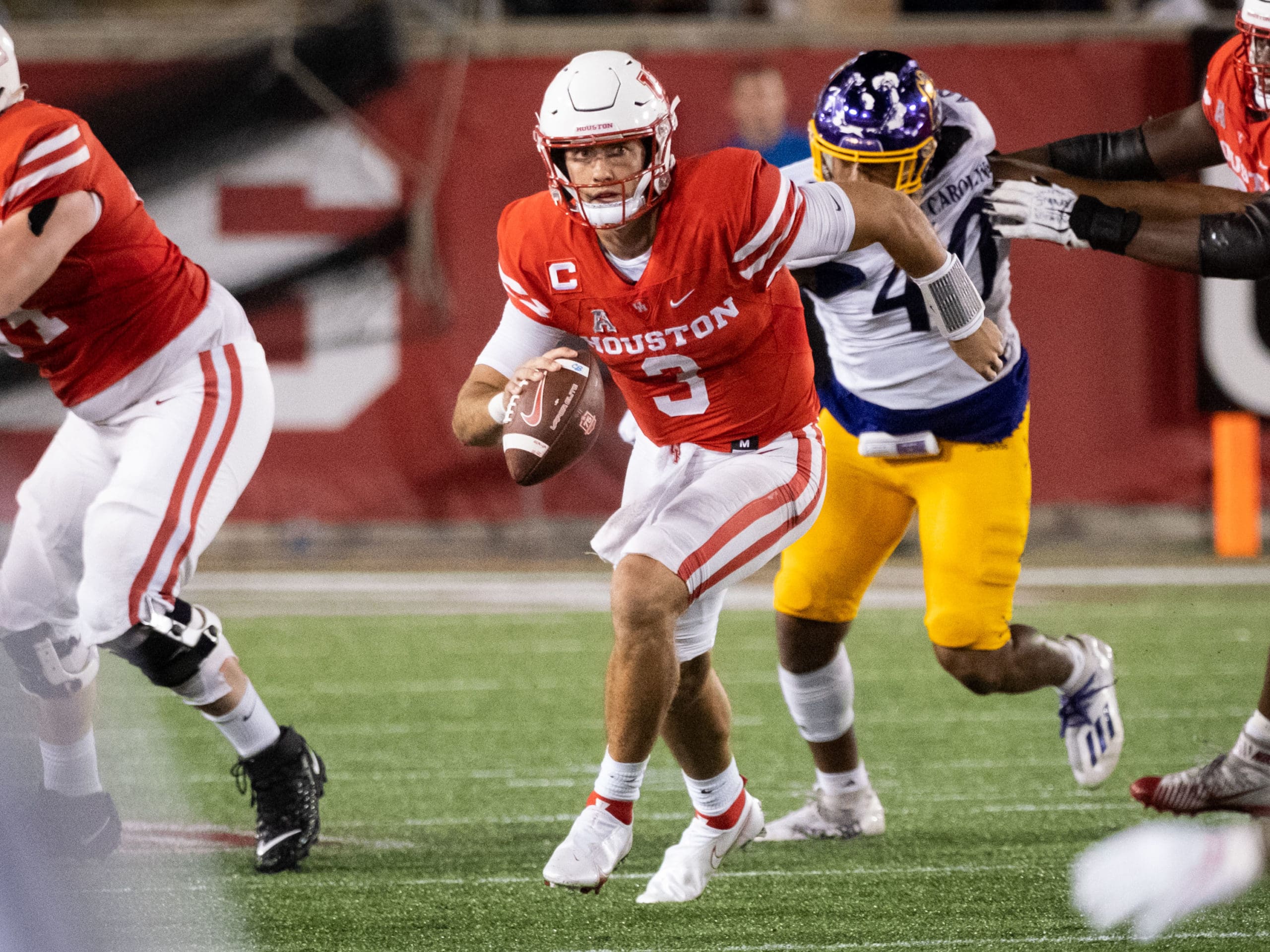 The University of Houston Cougars prevailed in an overtime 31-24 win over East Carolina University, Saturday