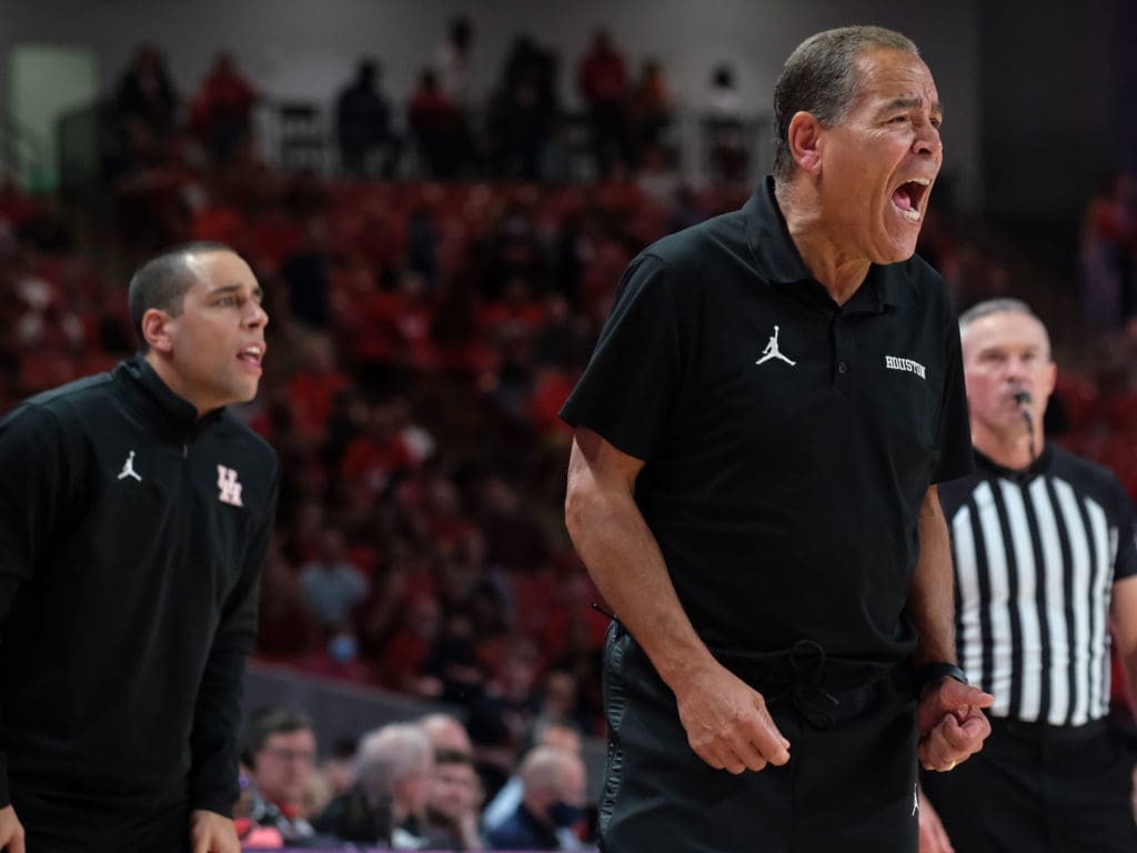 UH coach Kelvin Sampson and his son/assistant Kellen Sampson always bring the intensity. (Photo by F. Carter Smith)