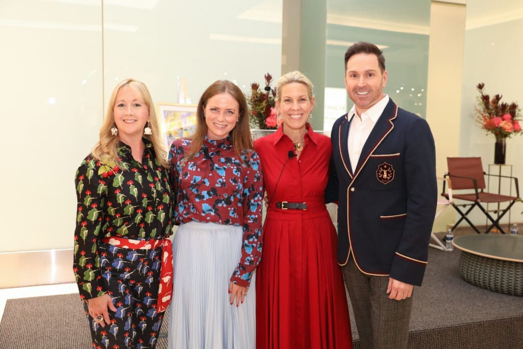 Courtney Elias, Anne Lee Phillips, Meredith Ellis, Dennis Brackeen at the Decorative Center Houston Fall Market. (Photo by Priscilla Dickson)