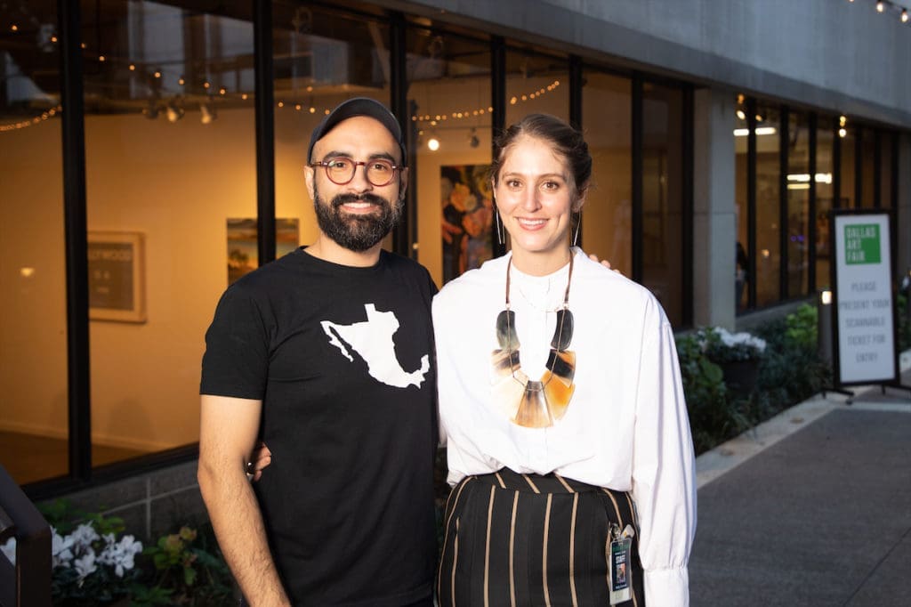 Francisco Moreno, Kelly Cornell at the Dallas Art Fair Preview, 2021. (Photo by Exploredinary)