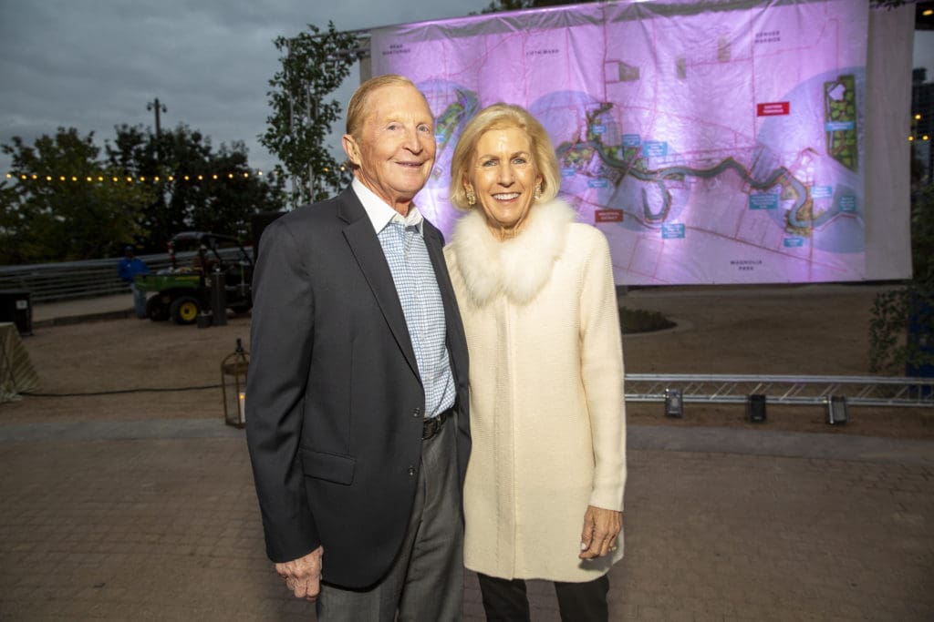 Buffalo Bayou Partnership gala chairs George & Bonner Ball helm the evening held on the historic Sabine Street Bridge. (Photo by Jenny Antill)