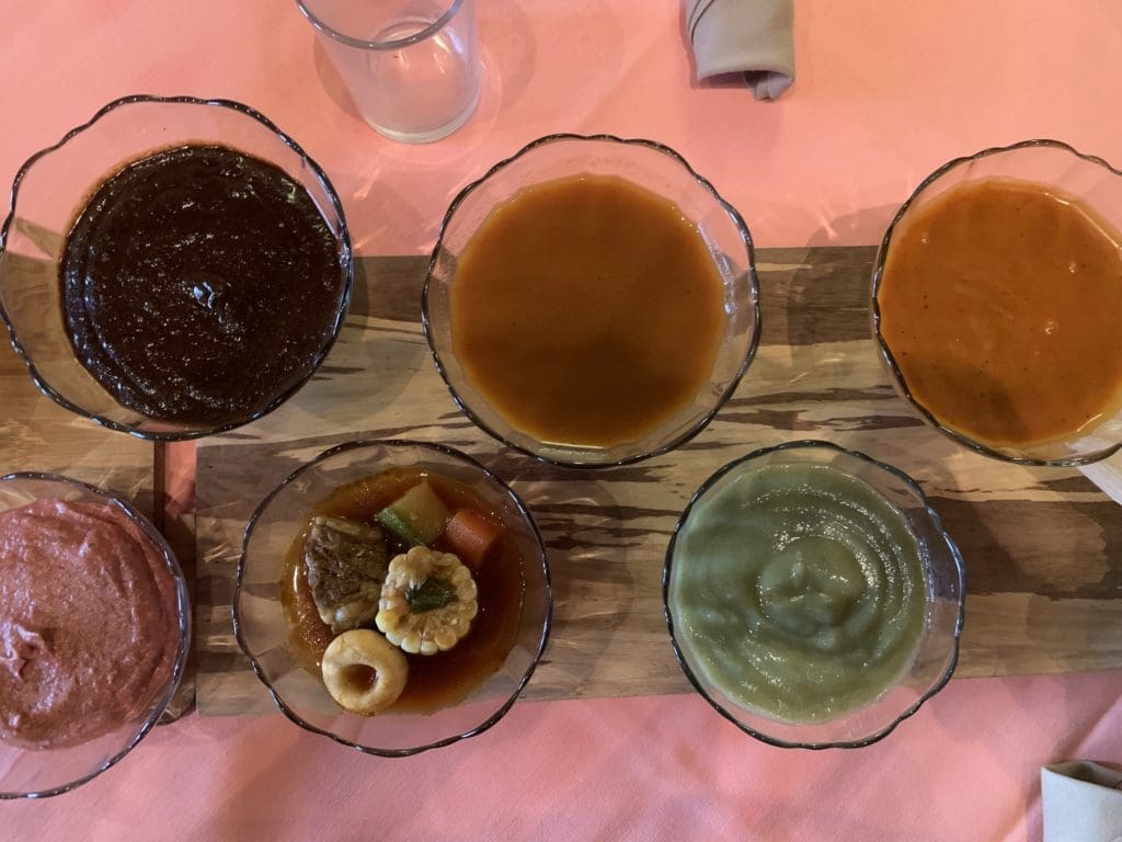 A close up of some of the 12 different moles served during the first 12 days of December.  (Photo by Laurann Claridge)