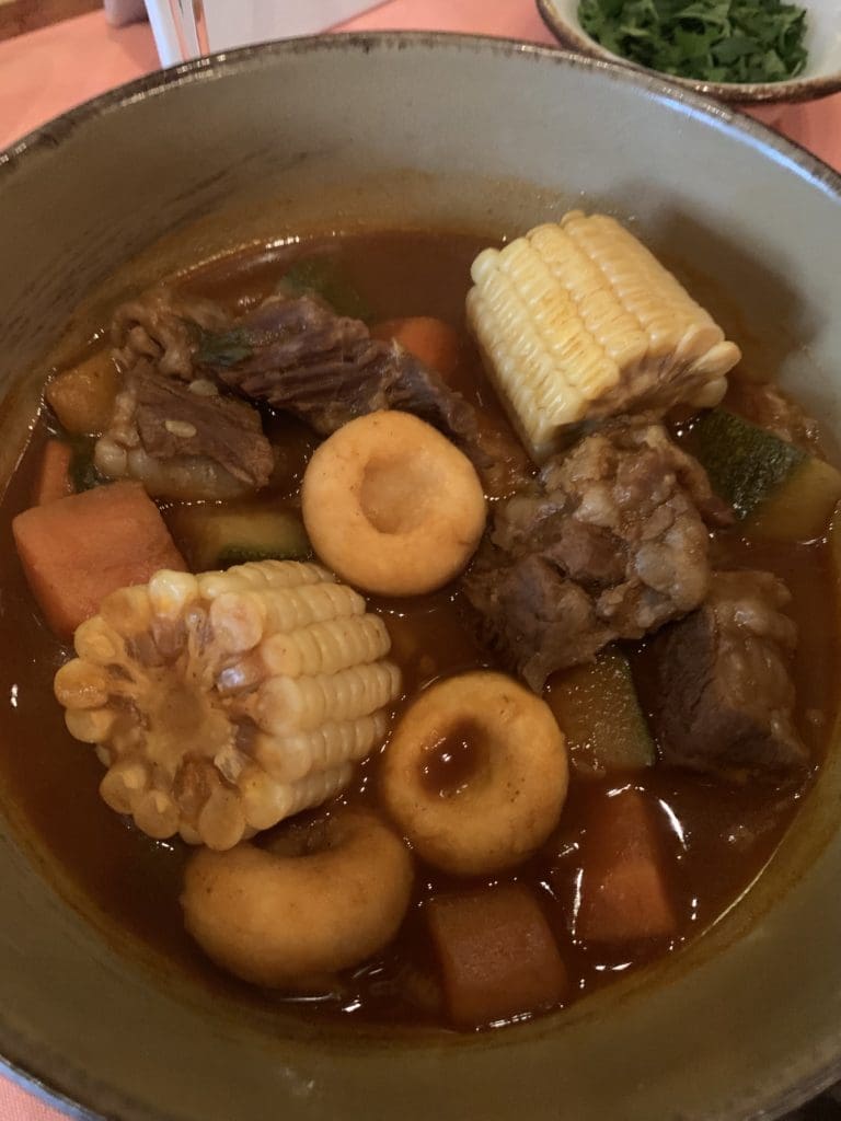 Mole de Olla with Beef, Chiles & Vegetables. The mole de olla differs from the rest of the moles because it is quite soupy and contains other types of ingredients. It is a beef broth (usually shank) with different chilies and vegetables, (Photo by Laurann Claridge)