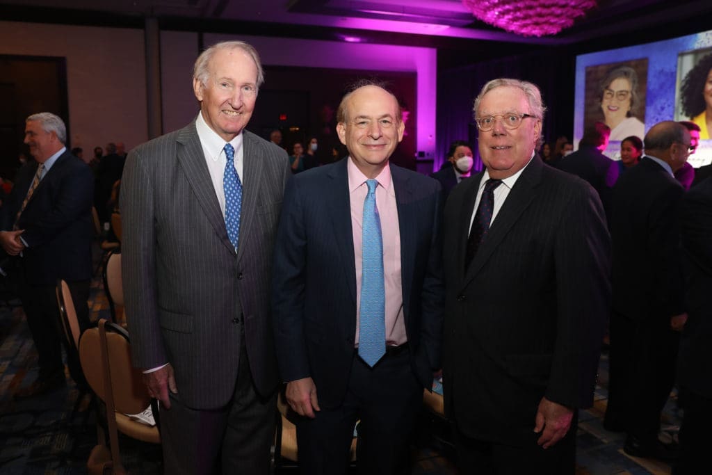 Jim Crownover, David Leebron, Mike Linn at the National Philanthropy Day Awards Luncheon (Photo by Priscilla Dickson)