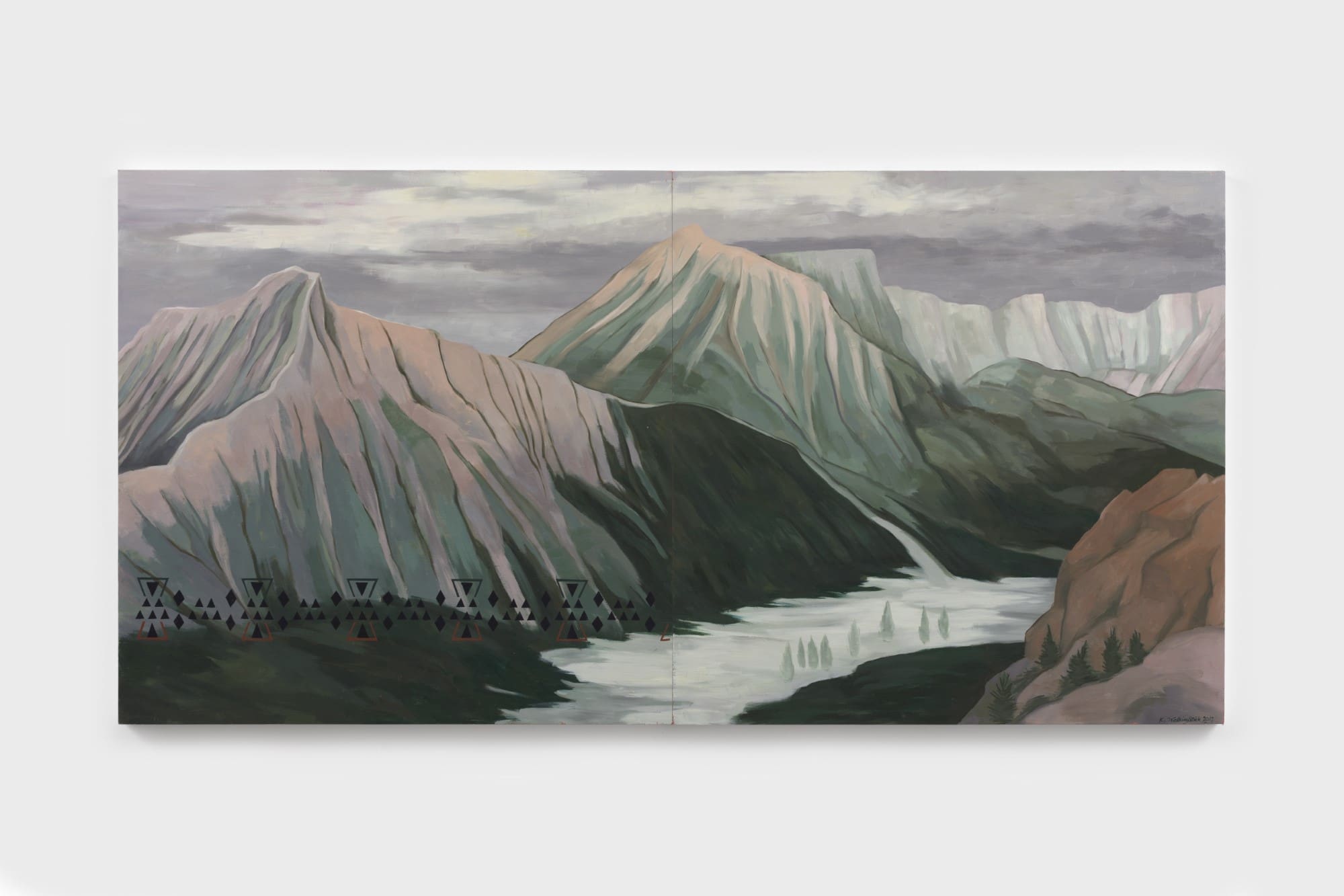 Kay WalkingStick's "Winter Passage," 2017, at Hales Gallery (Photo by JSP Art Photography)