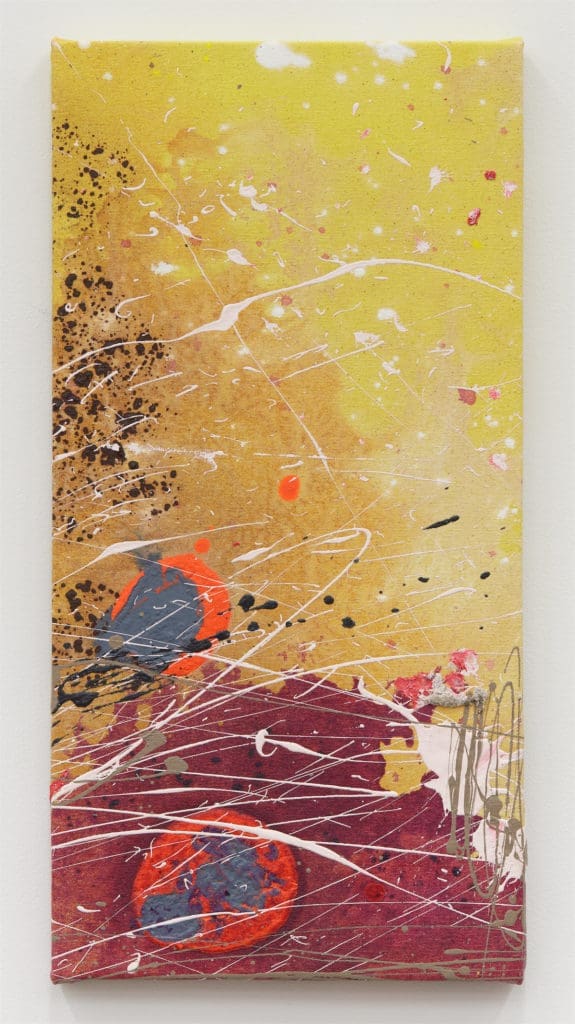 Color Field painter Peter Bradley creates abstract paintings using vivid hues splatter and stain on canvas.