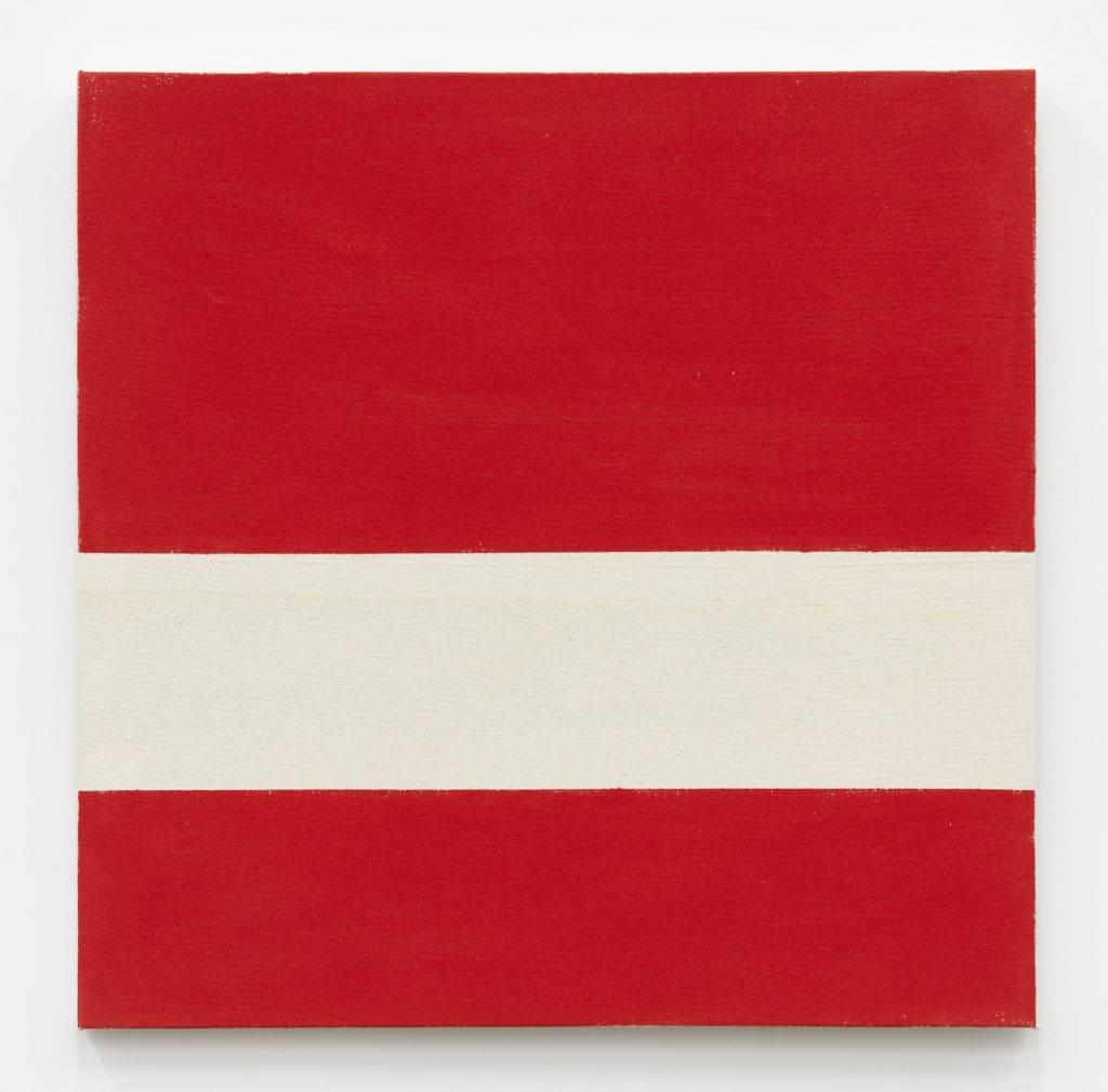 Paul Morgenson, is known for his brightly colored, cut-out canvases