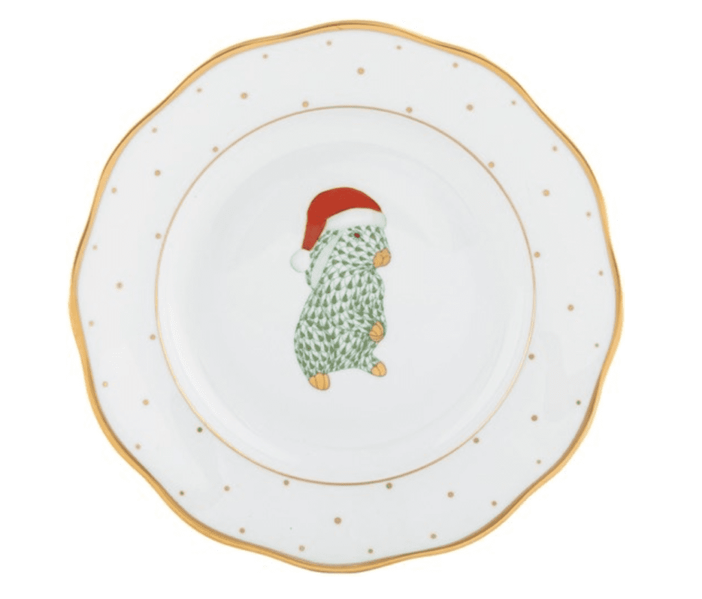 Herend Santa Bunny Dessert Plate.