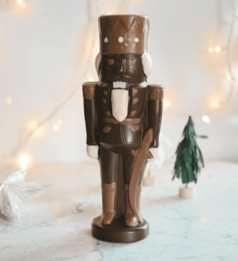 This 10-inch chocolate nutcracker from CocoAndré costs $70. (Courtesy)