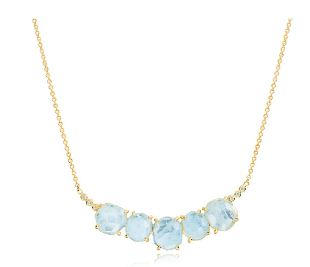 Lauren K “Joyce” Cluster Necklace in 18k Yellow Gold.